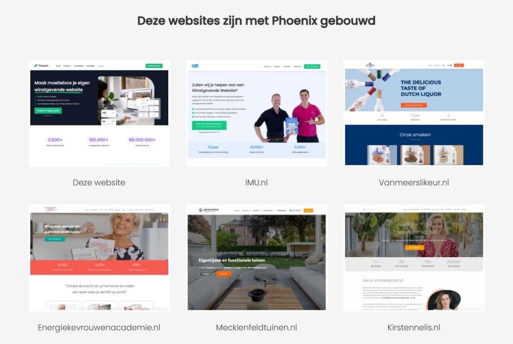 Phoenix website voorbeelden
