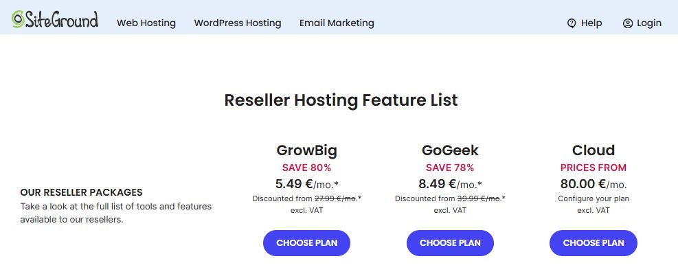 Reseller hosting list
